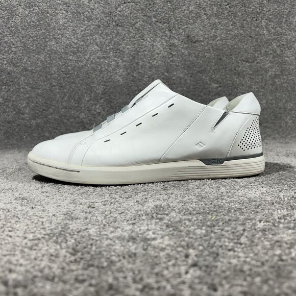 Kizik New York Mens Size 11 White Leather Comfort Slip On Low Shoes Used main image 10